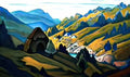 Nicholas Roerich hermit by the misterious stone unknown old man has settled 1941 Art A4 Photo Print