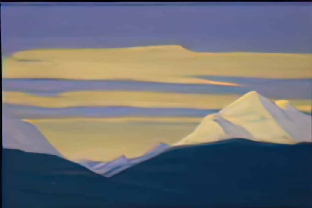 Nicholas Roerich himalayas golden clouds on a purple sky 1940 Art A4 Photo Print