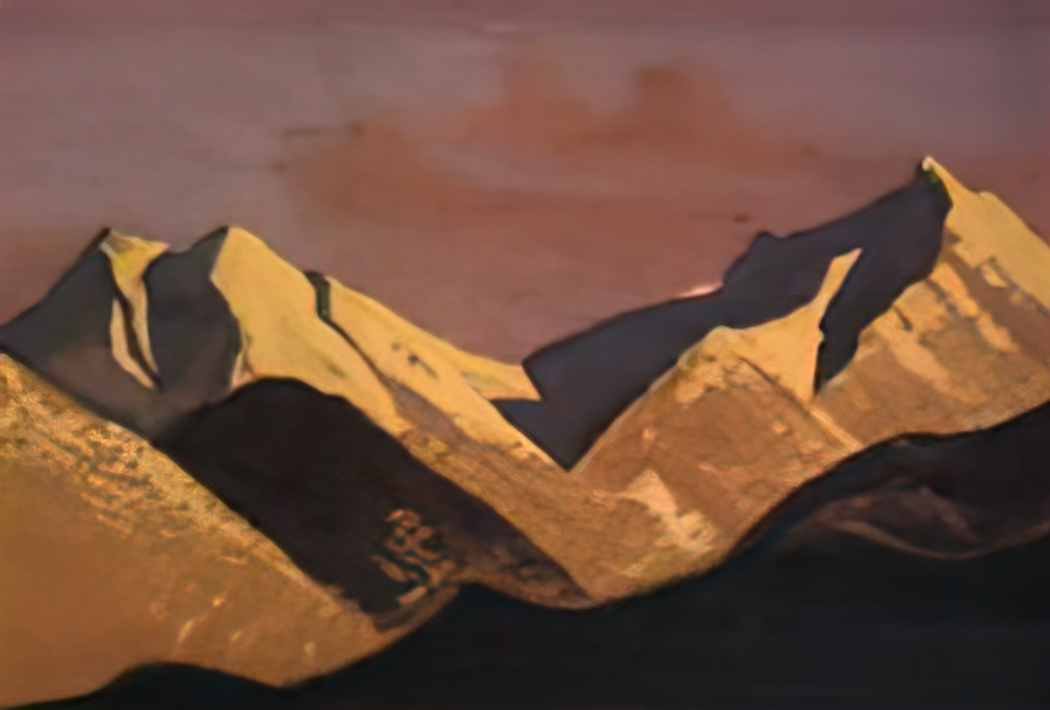 Nicholas Roerich himalayas mountains lit by sunset 1941 Art A4 Photo Print