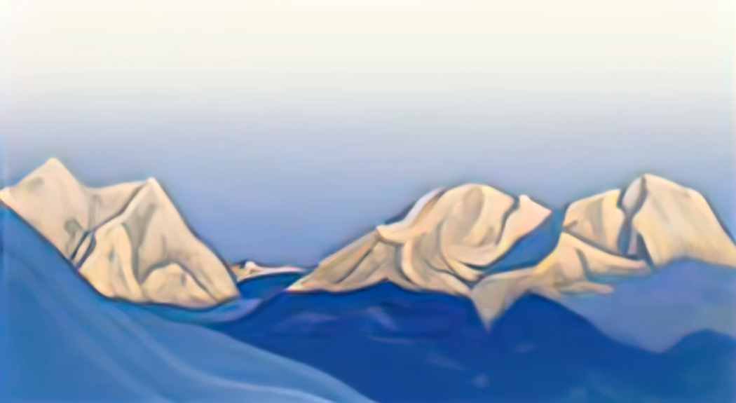 Nicholas Roerich himalayas pink peaks 1947 Art A4 Photo Print