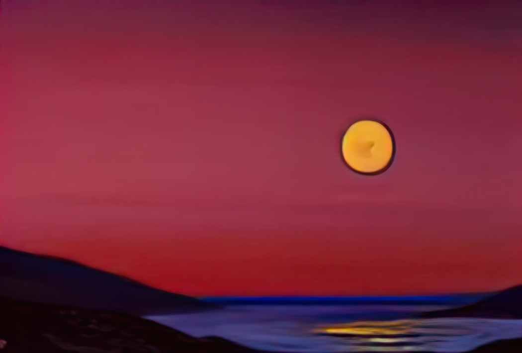 Nicholas Roerich himalayas with setting moon Art A4 Photo Print