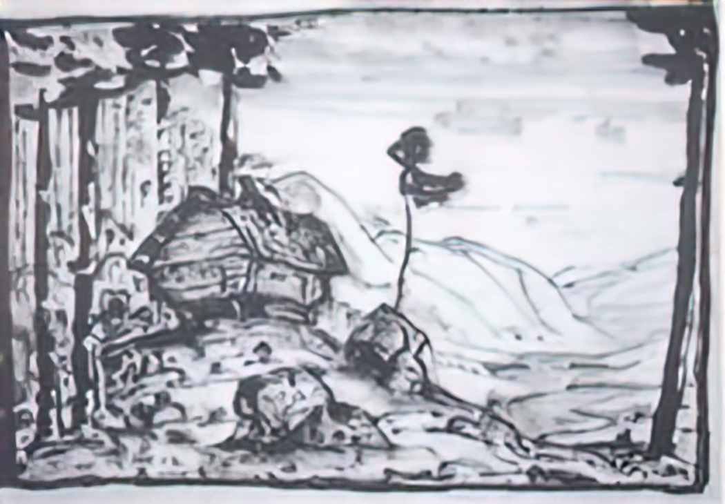 Nicholas Roerich hut in the mountains 1912 Art A4 Photo Print