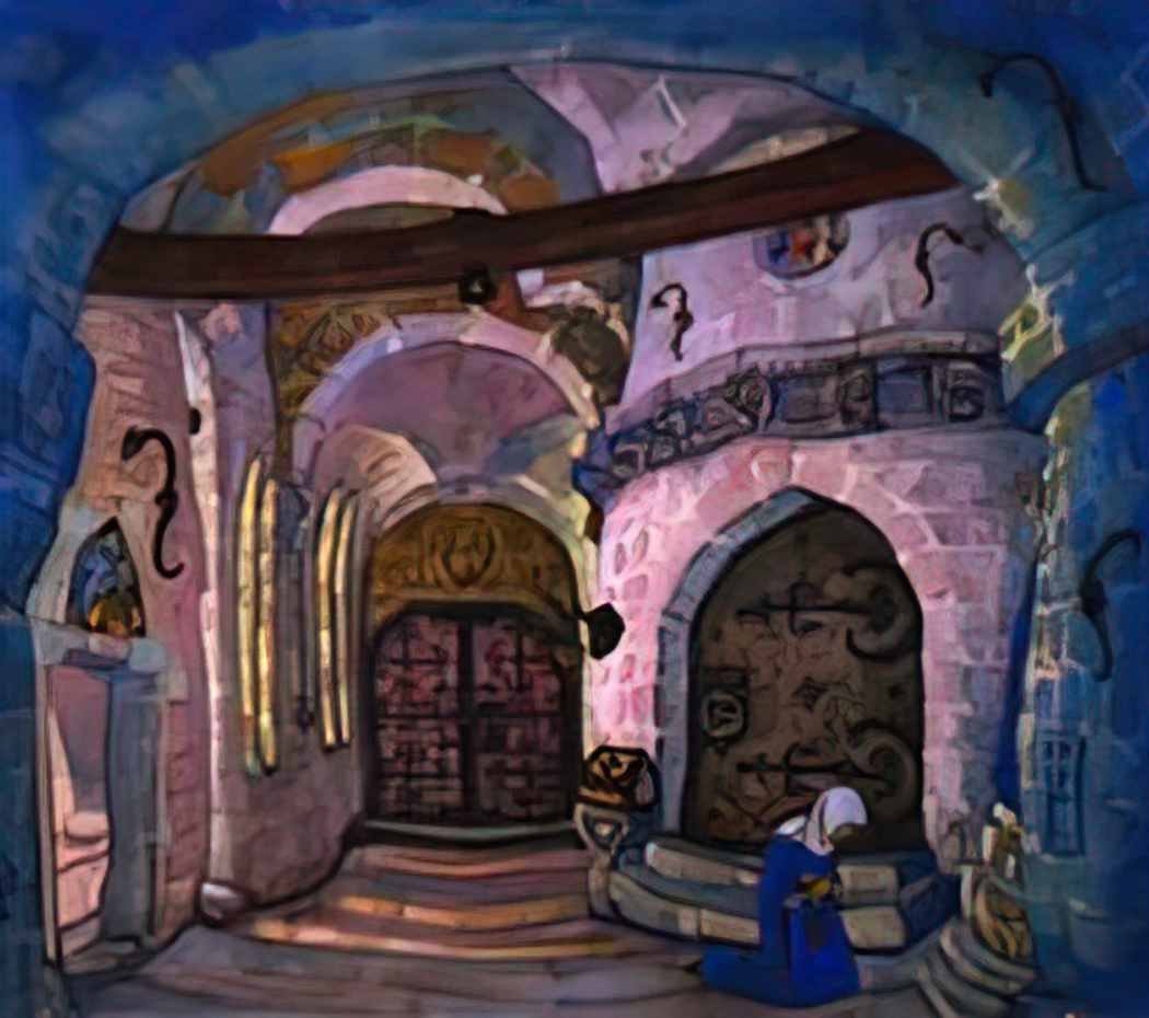 Nicholas Roerich in a monastery 1914 Art A4 Photo Print