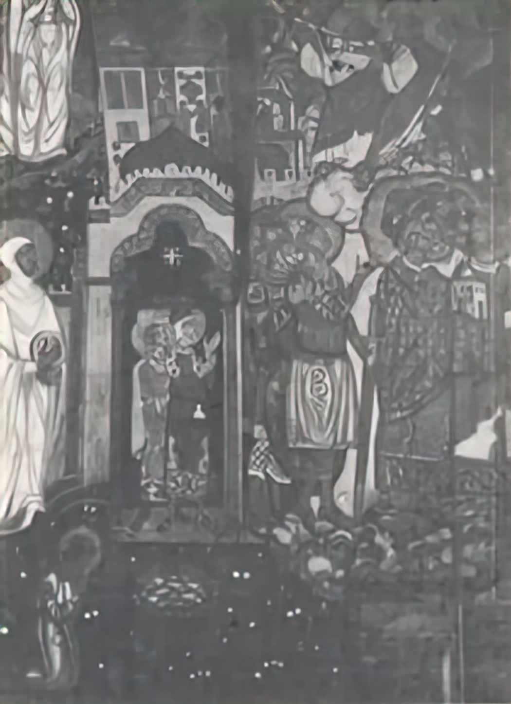 Nicholas Roerich kneeling warriors study of murals for the chapel in pskov 1914 1 Art A4 Photo Print