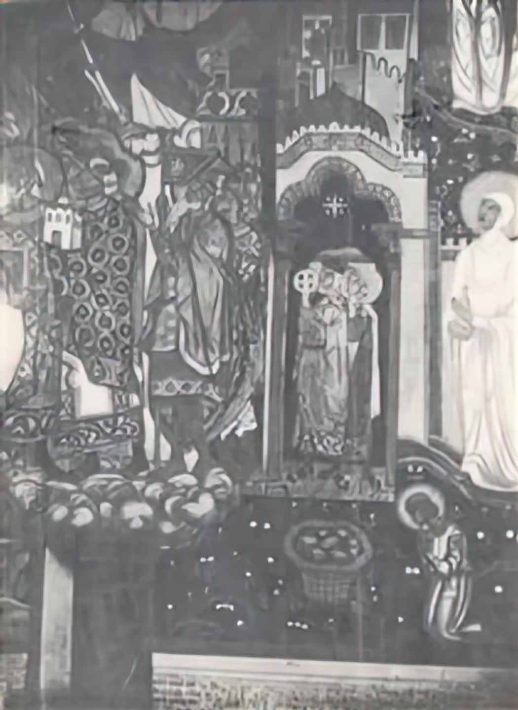 Nicholas Roerich kneeling warriors study of murals for the chapel in pskov 1914 Art A4 Photo Print