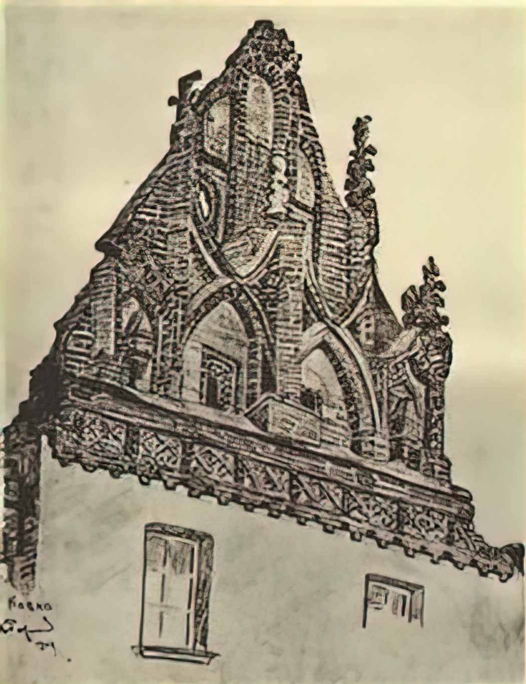 Nicholas Roerich kovno gothic façade 1903 Art A4 Photo Print