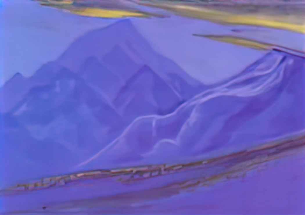 Nicholas Roerich ladakh golden clouds over blue mountains 1943 Art A4 Photo Print