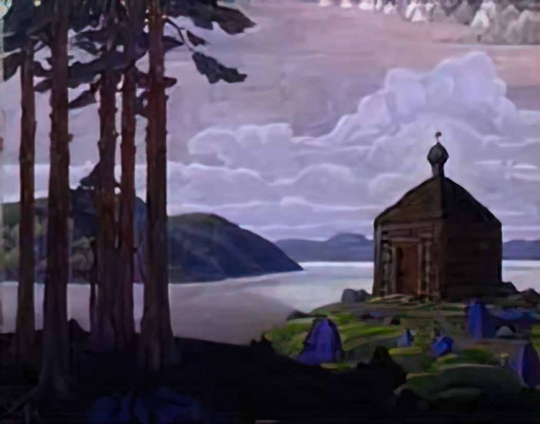 Nicholas Roerich landscape with chapel 1915 Art A4 Photo Print