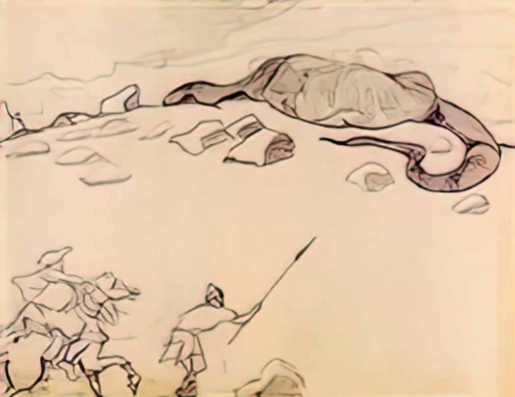 Nicholas Roerich landscape with dragon Art A4 Photo Print