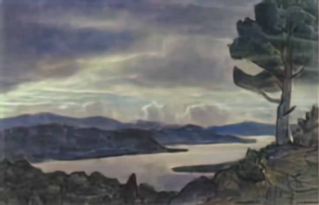 Nicholas Roerich landscape with lake and tree on the shore Art A4 Photo Print