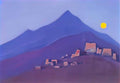 Nicholas Roerich moon over monastery in mountains Art A4 Photo Print