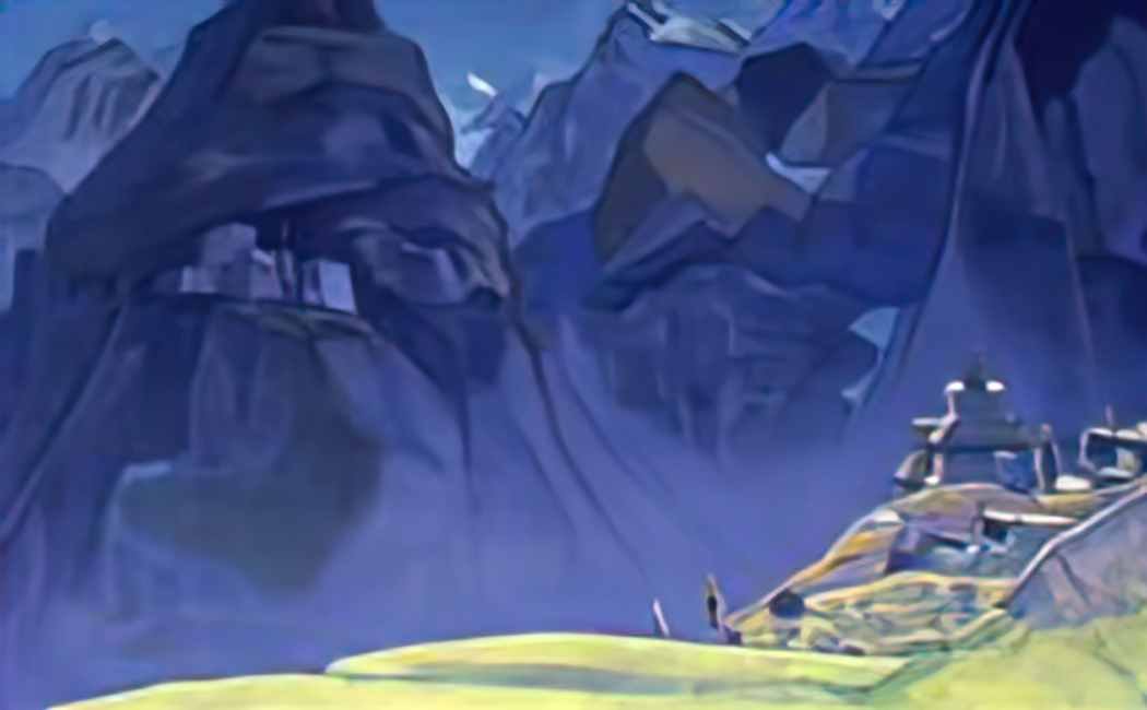 Nicholas Roerich mountain eagles tibetan stupa 1931 Art A4 Photo Print