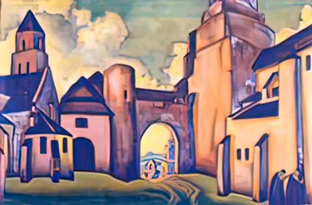 Nicholas Roerich mystery of walls 1920 Art A4 Photo Print