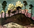 Nicholas Roerich pine trees with cloudy background 1912 Art A4 Photo Print