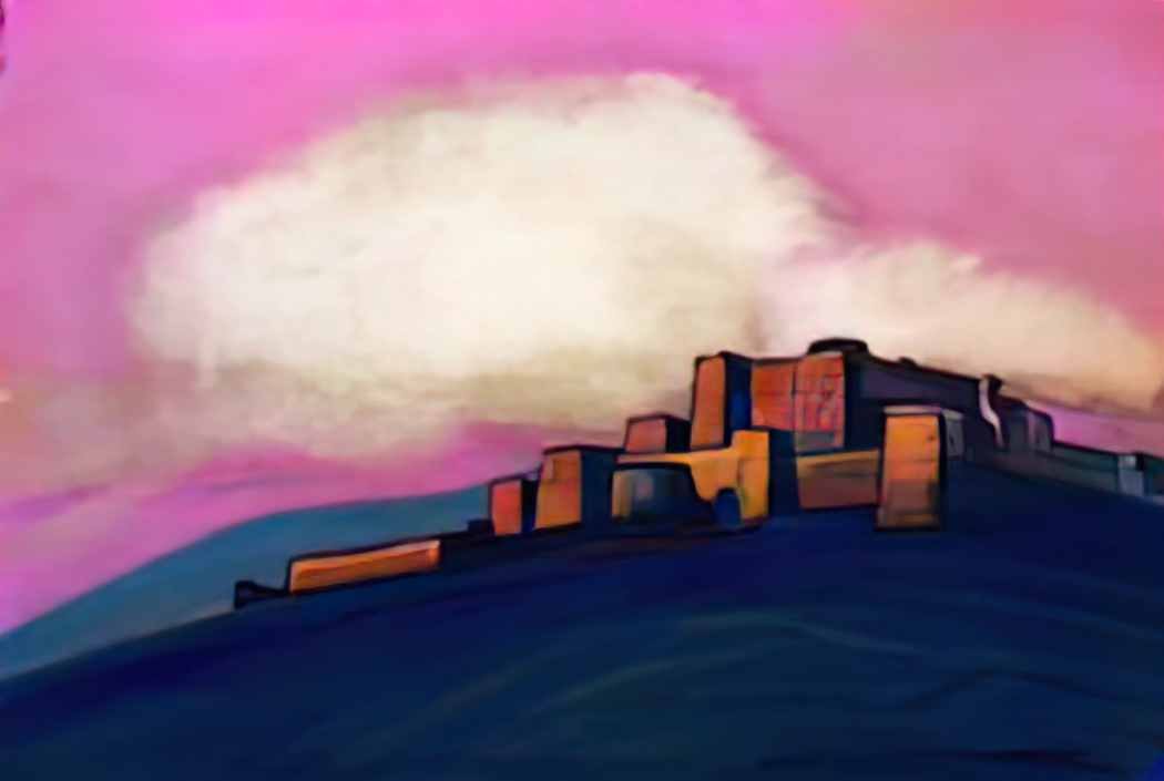 Nicholas Roerich pink sky 1933 Art A4 Photo Print