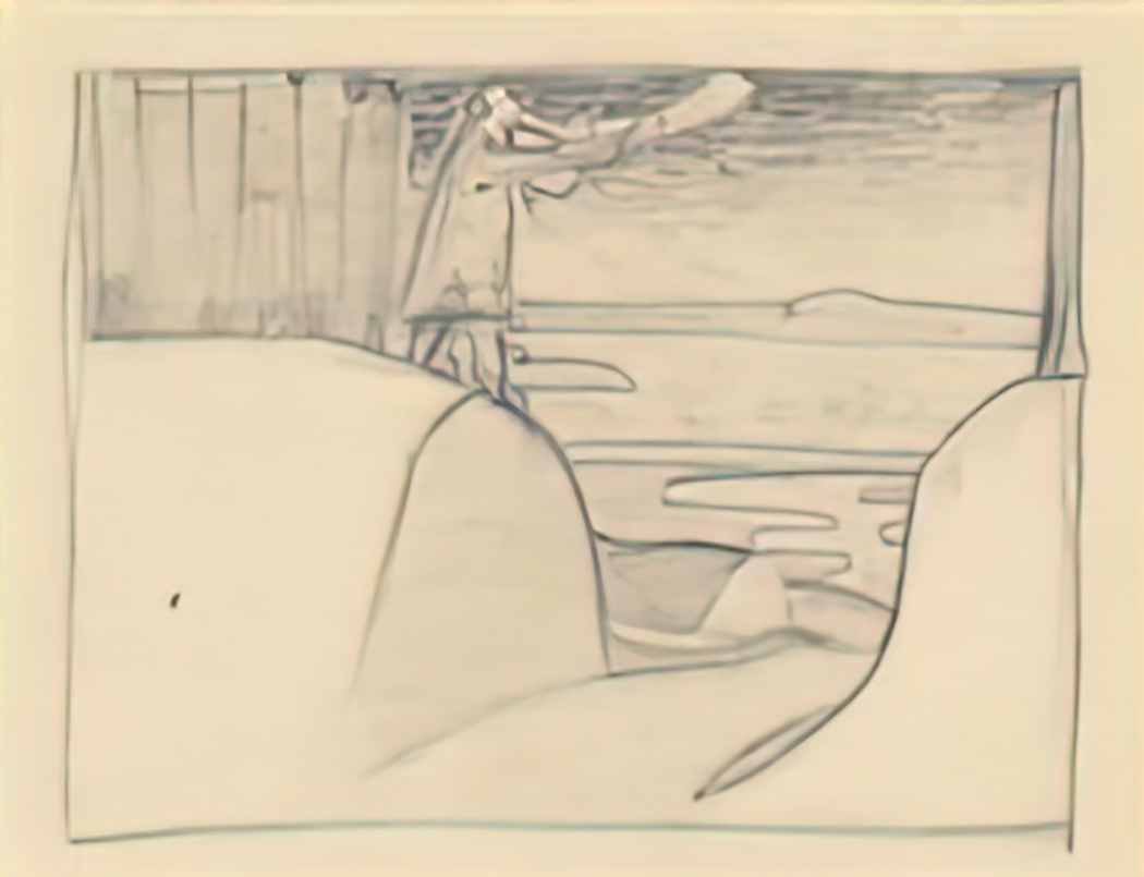 Nicholas Roerich sketch of man with buggle Art A4 Photo Print