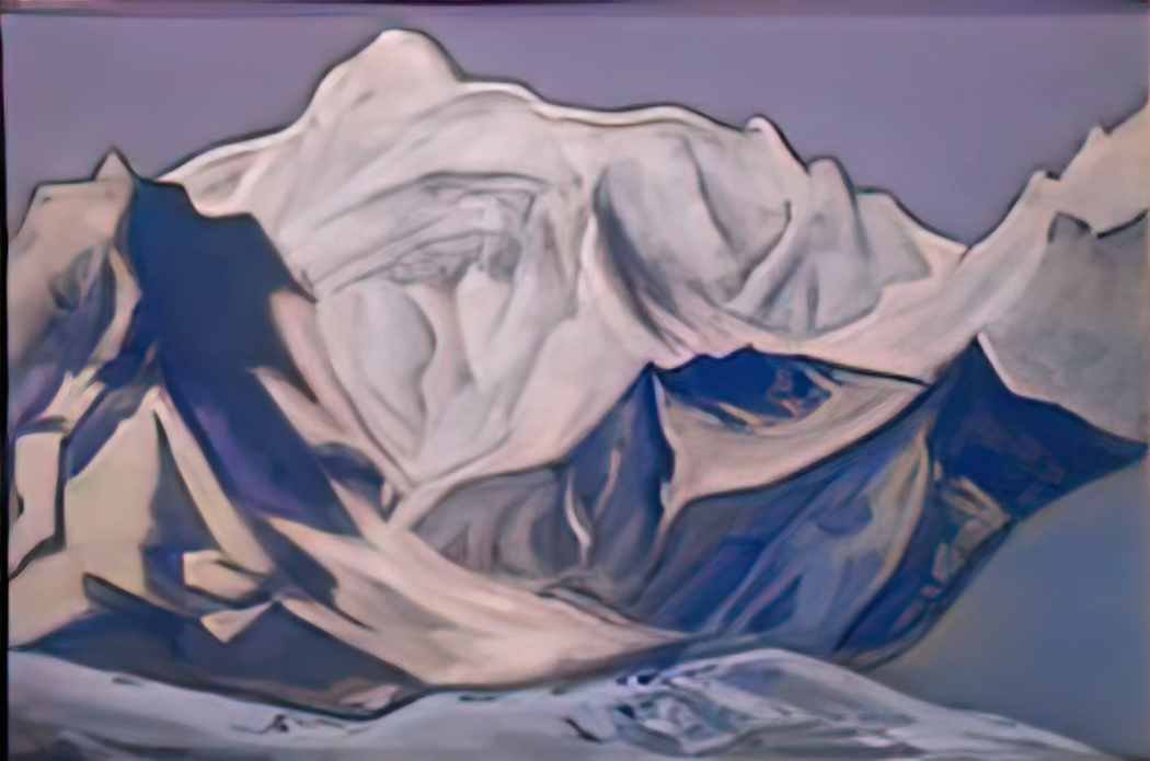 Nicholas Roerich snowy peaks at sunset 1945 Art A4 Photo Print