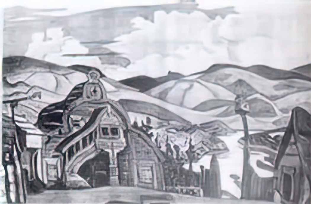 Nicholas Roerich study of scene design for snow maiden 1921 1 Art A4 Photo Print