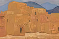 Nicholas Roerich taos pueblo new mexico 1921 Art A4 Photo Print