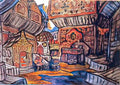 Nicholas Roerich the court of prince vladimir galitsky study of scene design for prince igor 1914 1 Art A4 Photo Print