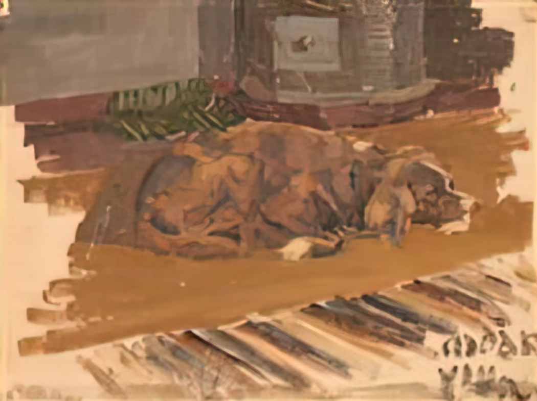 Nicholas Roerich the dog has gone Art A4 Photo Print