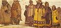 Nicholas Roerich the scene with eight figures in costumes 1913 Art A4 Photo Print
