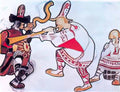Nicholas Roerich the scene with three figures in costumes 1920 1 Art A4 Photo Print