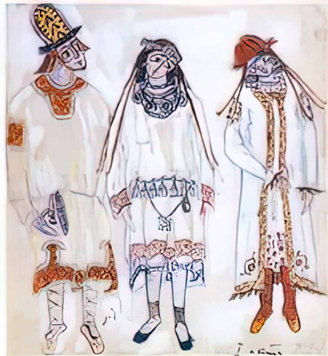 Nicholas Roerich three personages 1913 Art A4 Photo Print