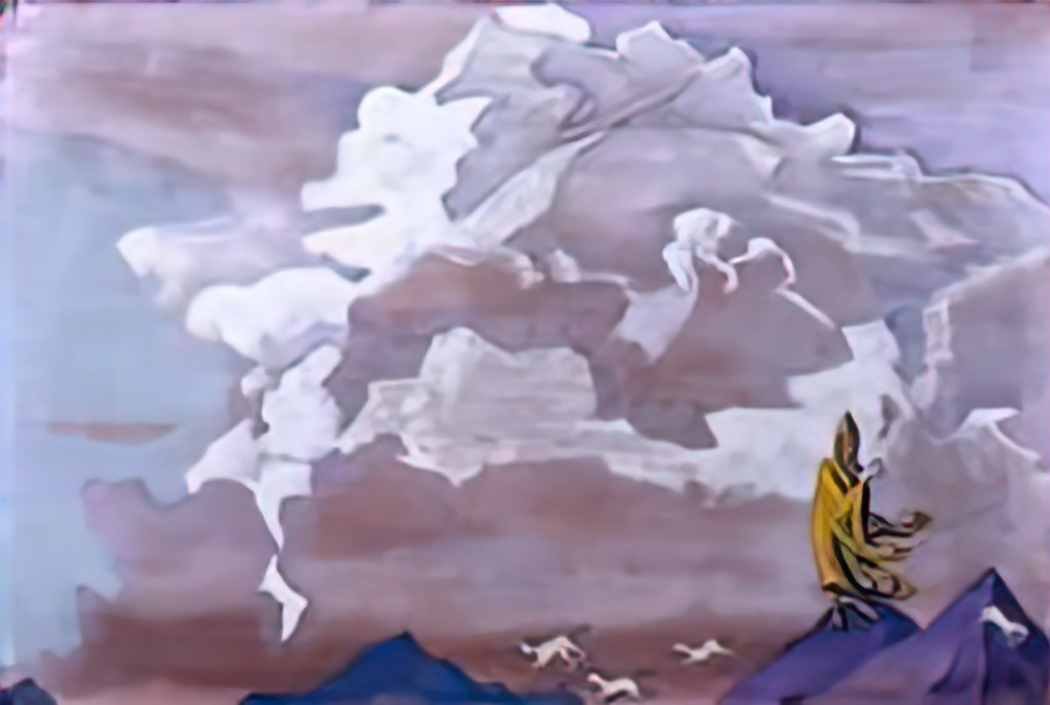 Nicholas Roerich white horses 1925 Art A4 Photo Print