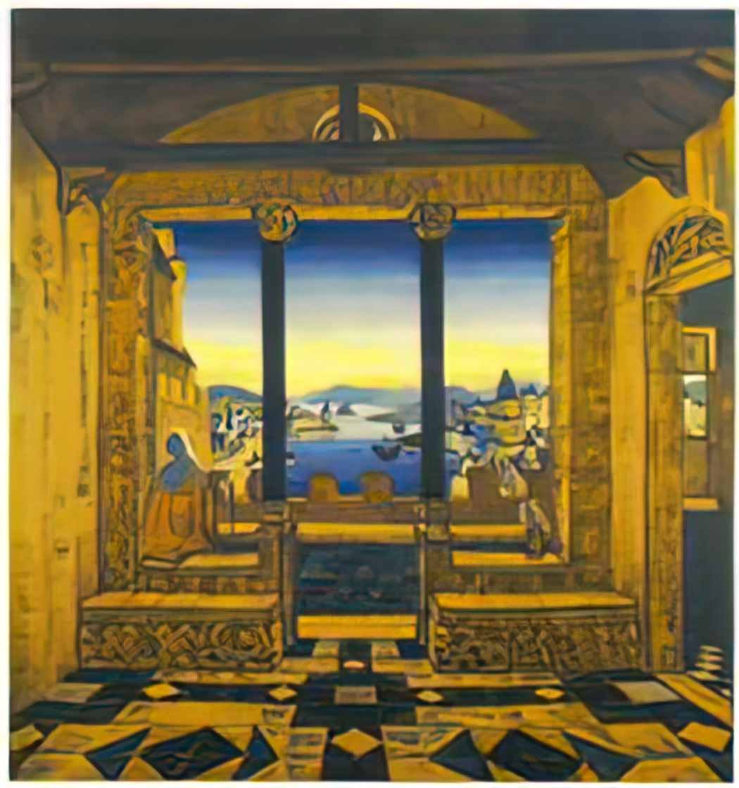 Nicholas Roerich yard in front of castle 1913 Art A4 Photo Print