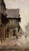 Nicolae Grigorescu case la vitre Art A4 Photo Print