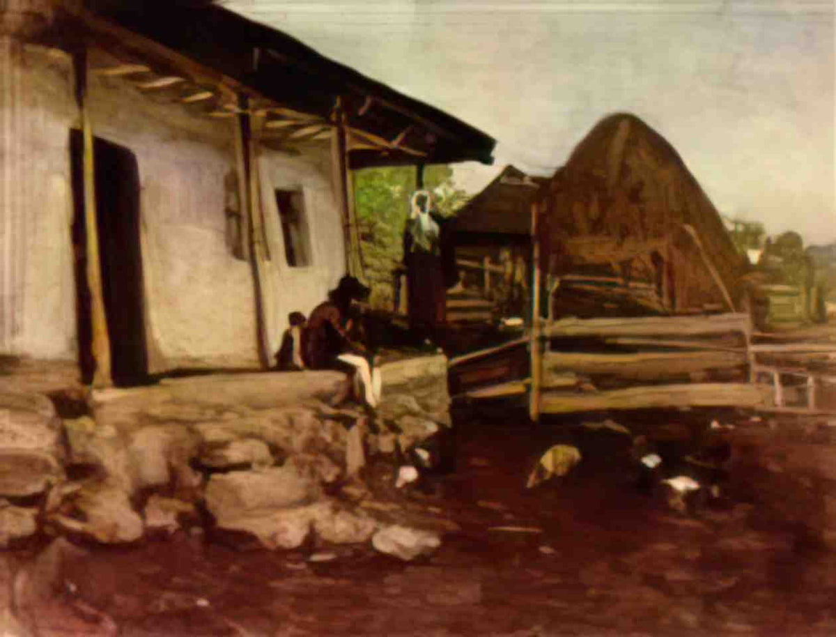 Nicolae Grigorescu farmhouse yard Art A4 Photo Print