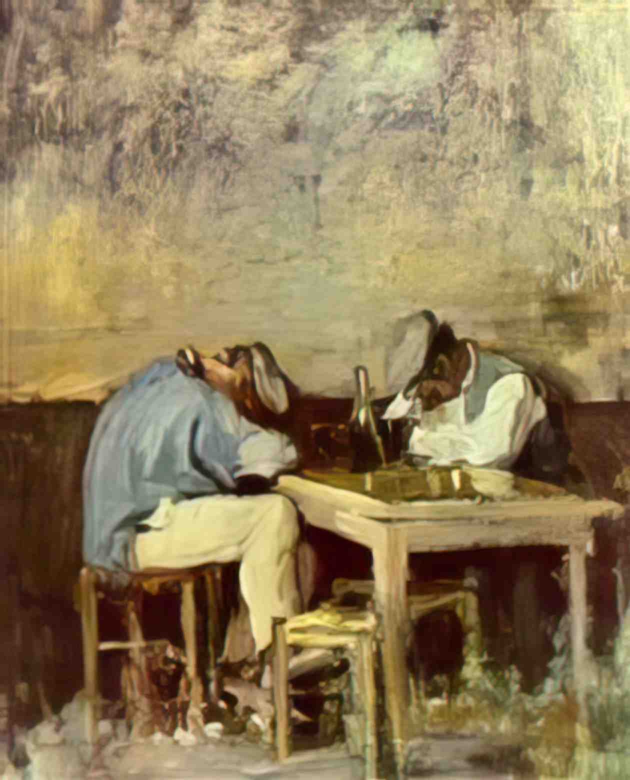 Nicolae Grigorescu two drunks Art A4 Photo Print