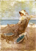 Nicolae Grigorescu woman on the seashore 1881 Art A4 Photo Print