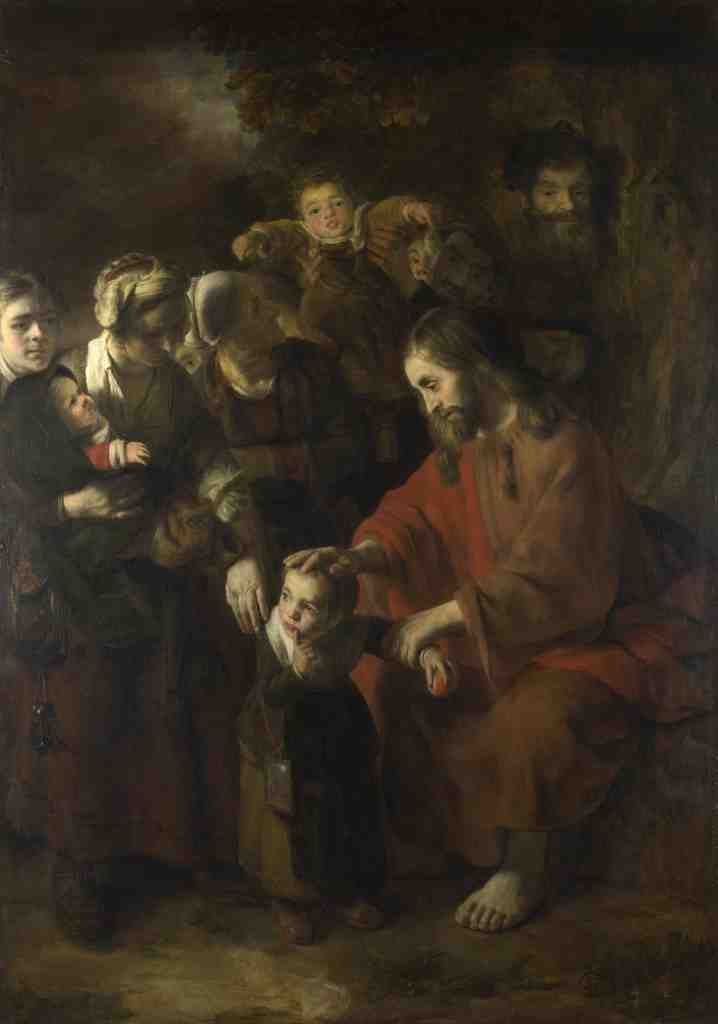 Nicolaes Maes Christ blessing the Children A4 Photo Print