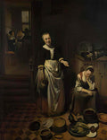 Nicolaes Maes interior with a sleeping maid the idle servan 1655 Art A4 Photo Print