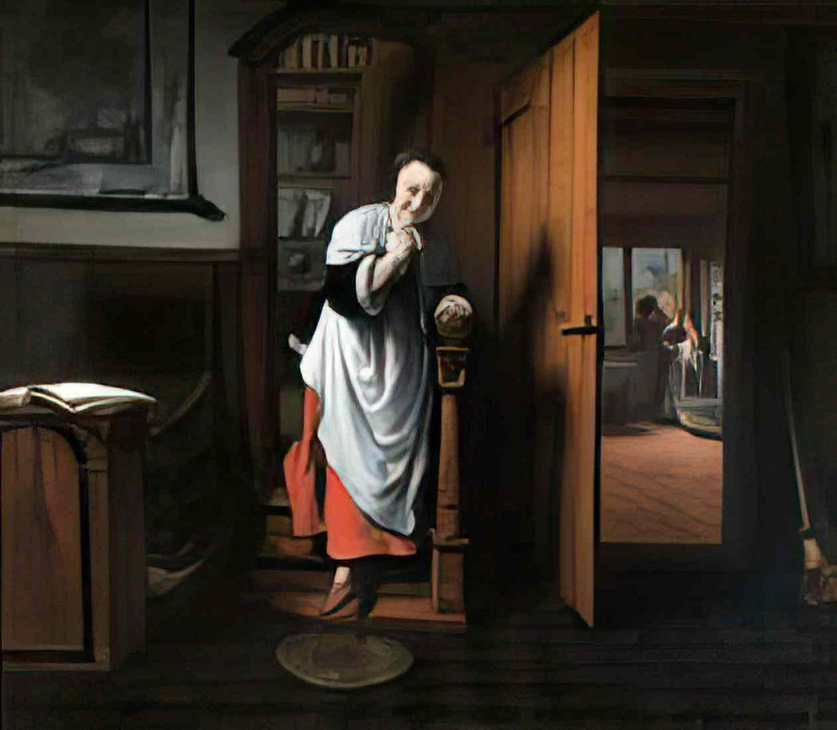 Nicolaes Maes the eavesdropper 1656 Art A4 Photo Print