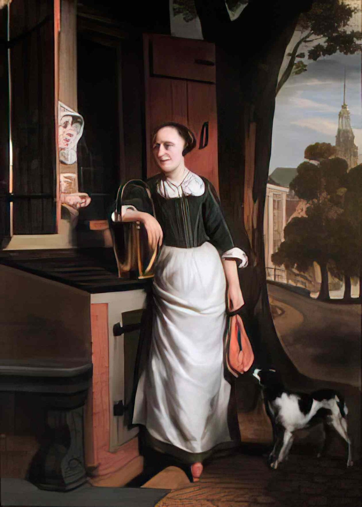 Nicolaes Maes two chattering housewives 1660 Art A4 Photo Print