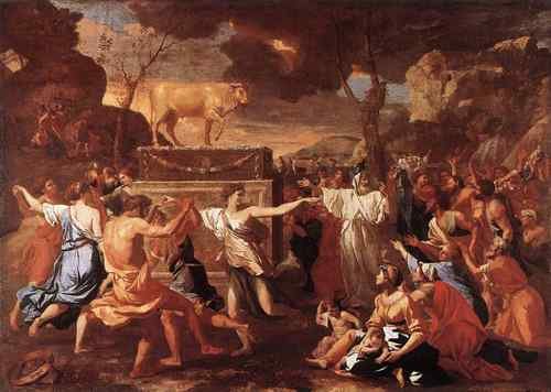 Nicolas Poussin Adoration of the golden calf  A4 Photo Print