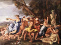 Nicolas Poussin Bacchanal before statue  A4 Photo Print