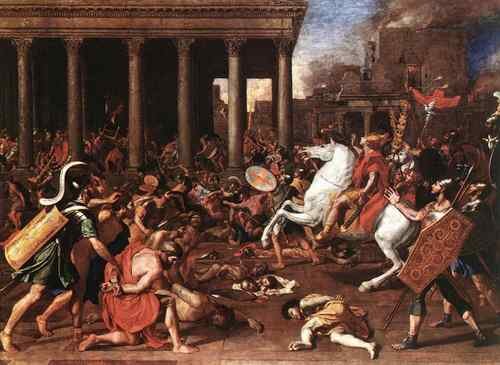 Nicolas Poussin Destruction of temple  A4 Photo Print