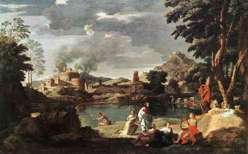 Nicolas Poussin Landscape with Orpheus and Euridice  A4 Photo Print