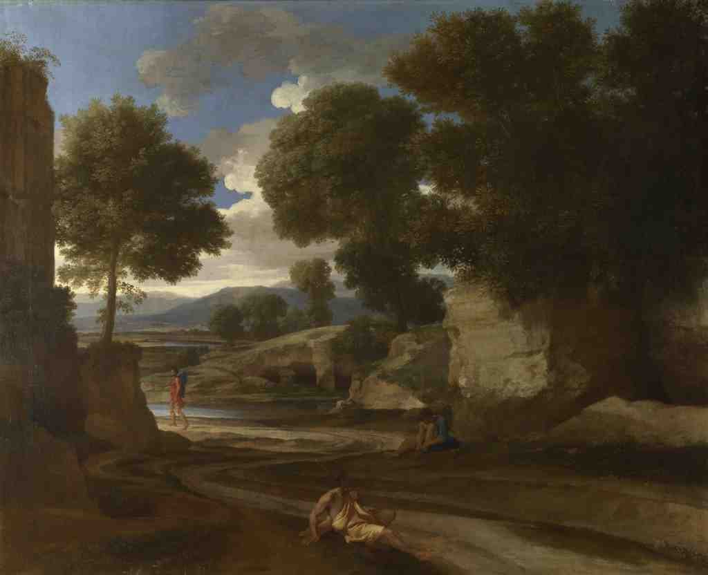 Nicolas Poussin Landscape with Travellers Resting A4 Photo Print