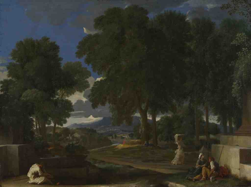 Nicolas Poussin Landscape with a Man washing his Feet at a Fountain A4 Photo Print