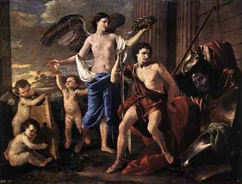 Nicolas Poussin The victorious David  A4 Photo Print