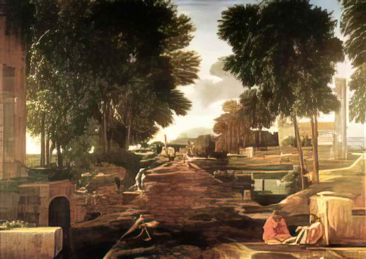 Nicolas Poussin a roman road 1648 Art A4 Photo Print