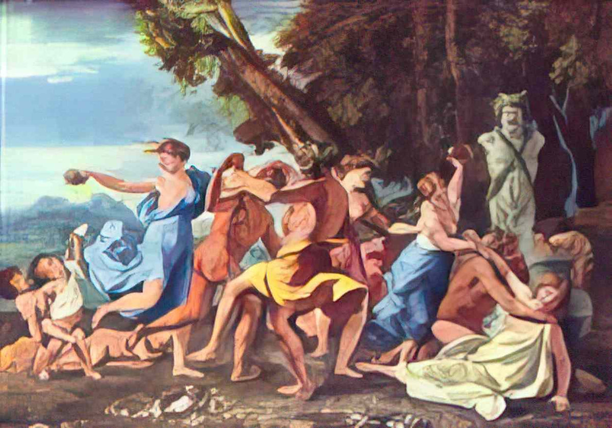 Nicolas Poussin bacchanal before a statue of pan 1633 Art A4 Photo Print