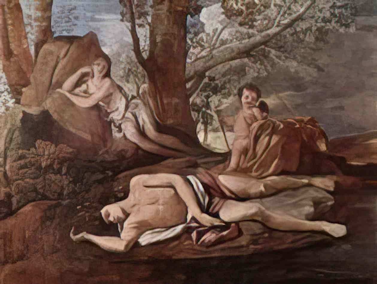 Nicolas Poussin echo and narcissus 1630 Art A4 Photo Print