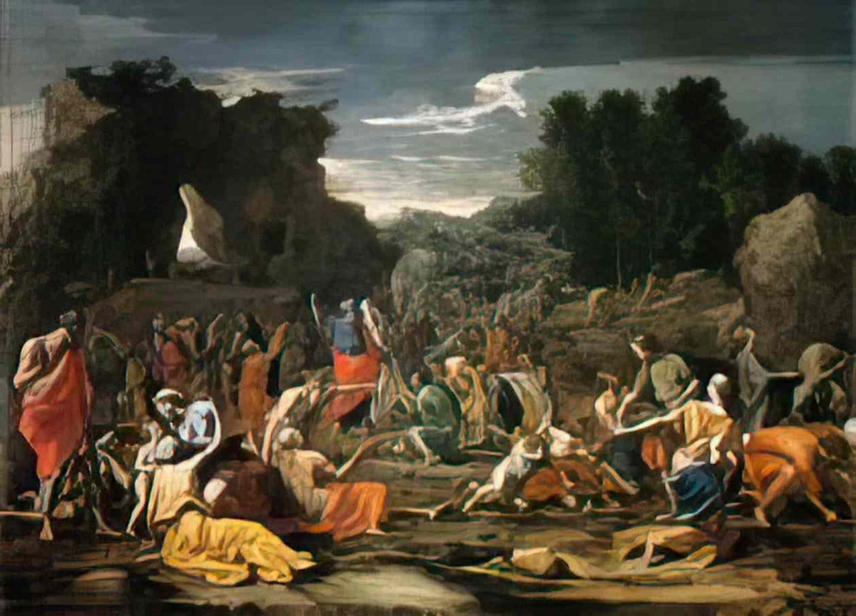 Nicolas Poussin gathering of manna Art A4 Photo Print