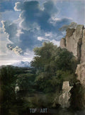 Nicolas Poussin hagar and the angel Art A4 Photo Print
